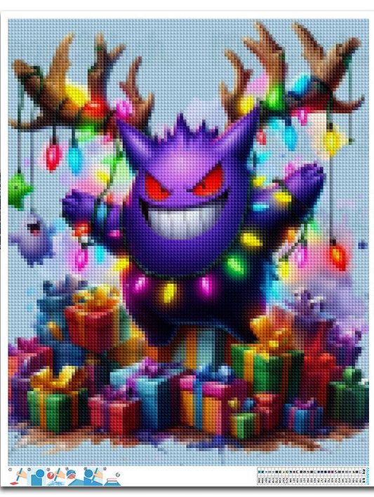 Tableau Diamant Ectoplasma Pokémon — Kit Diamond Painting Scintillant