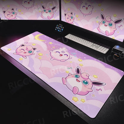 Tapis de souris XXL Pokémon Rondoudou – Douceur et style pour votre setup ! 🎤💖