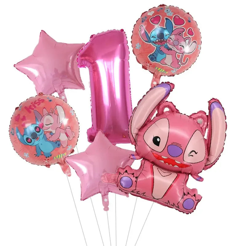 Kit de Ballons d'Anniversaire Angel - Chiffres Roses (1 à 9) - Pack de 6 Ballons