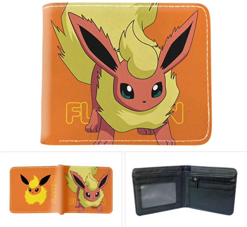 Portefeuille Pokémon Évoli et Évolutions – Compact en Cuir PU (11,5 × 9,5 cm)