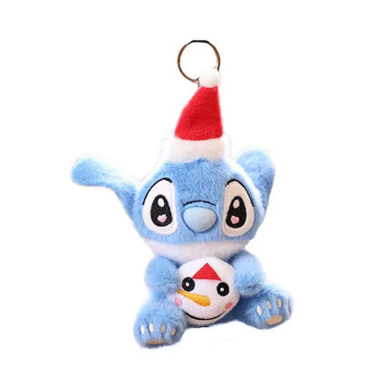 Porte-clés / Poupée en Peluche Stitch de Noël