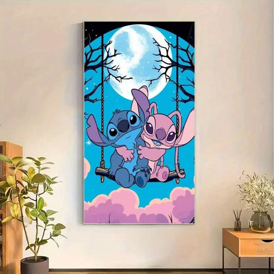 Tableau Diamant Stitch et Angel – Kit Diamond Painting Complet