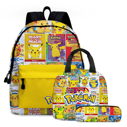Pack École Pokémon 3-en-1 – Sac à dos, Trousse et Lunch Bag (Modèles au choix)