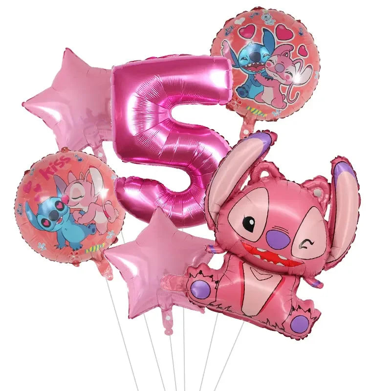Kit de Ballons d'Anniversaire Angel - Chiffres Roses (1 à 9) - Pack de 6 Ballons