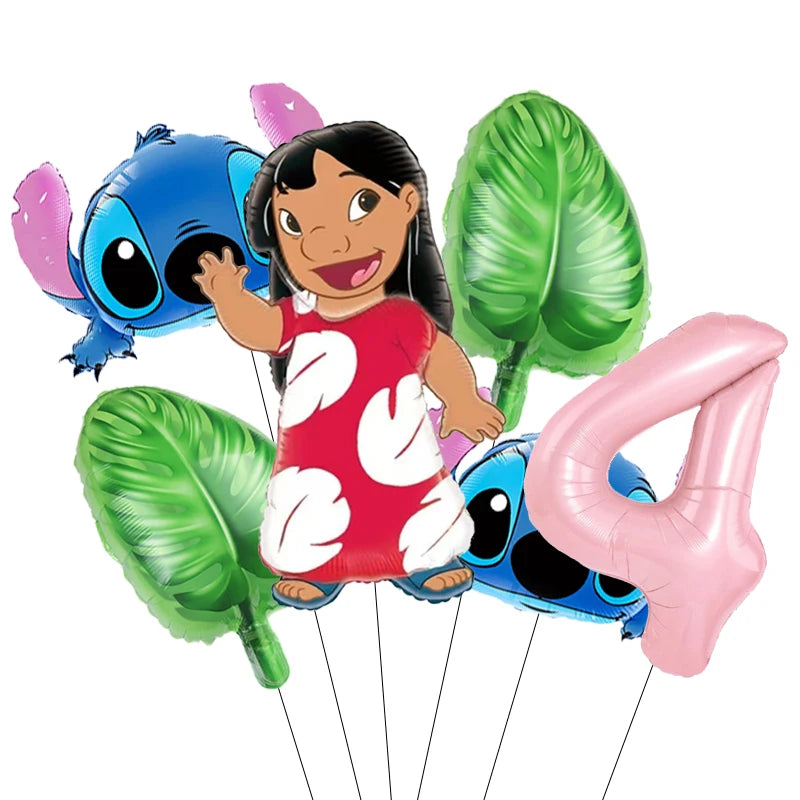 Pack Déco Anniversaire Lilo & Stitch – Chiffre au Choix & Ballons Thématiques