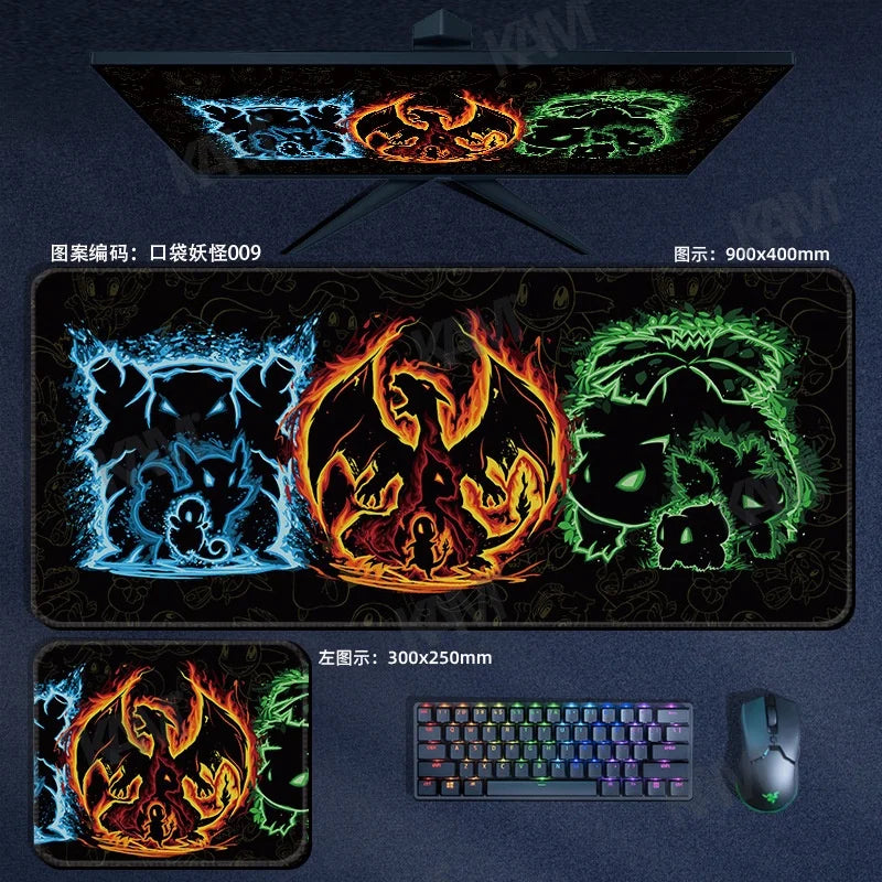 Tapis de Bureau XXL Pokemon Starter evolutions