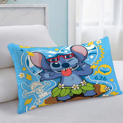 Taie d’oreiller décorative Stitch rectangle – Collection Disney Kawaii (30x50, 40x60 ou 50x70cm)
