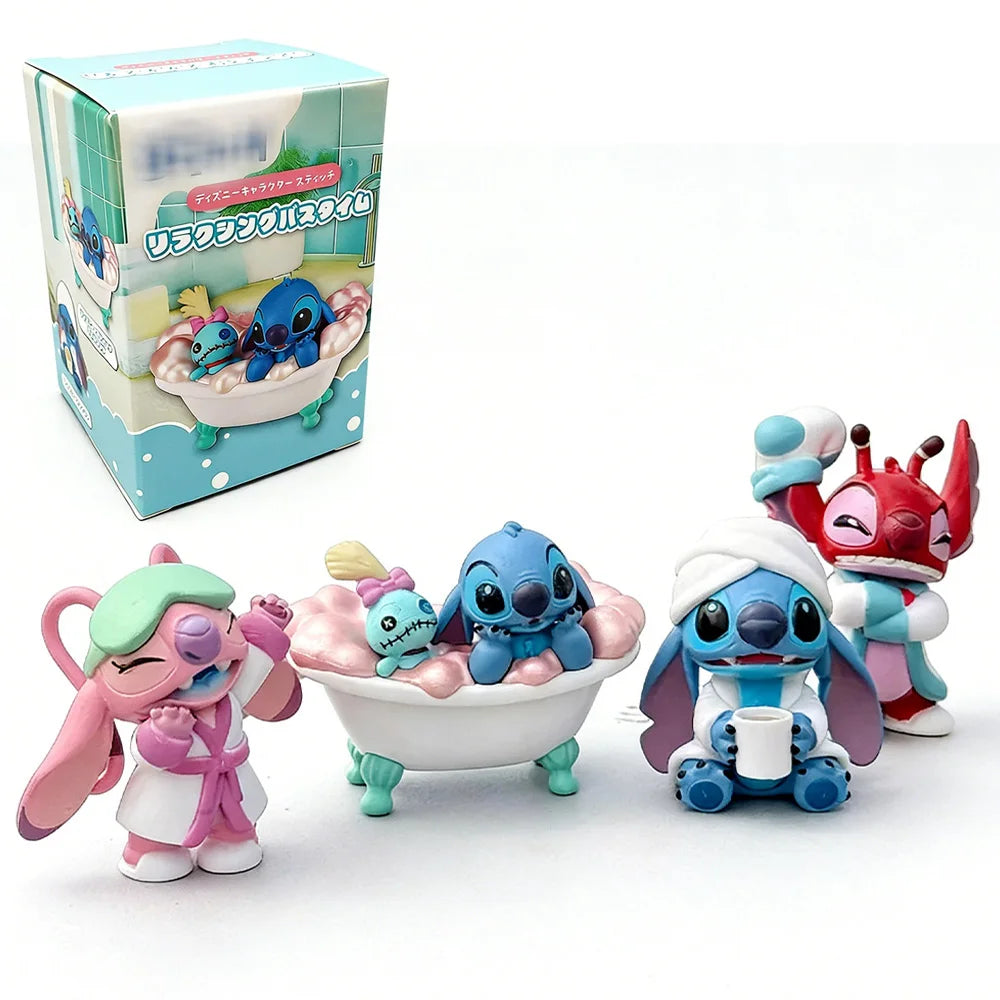 Coffret Collection 4 Figurines Mystères Stitch – Moments de Détente Nocturne