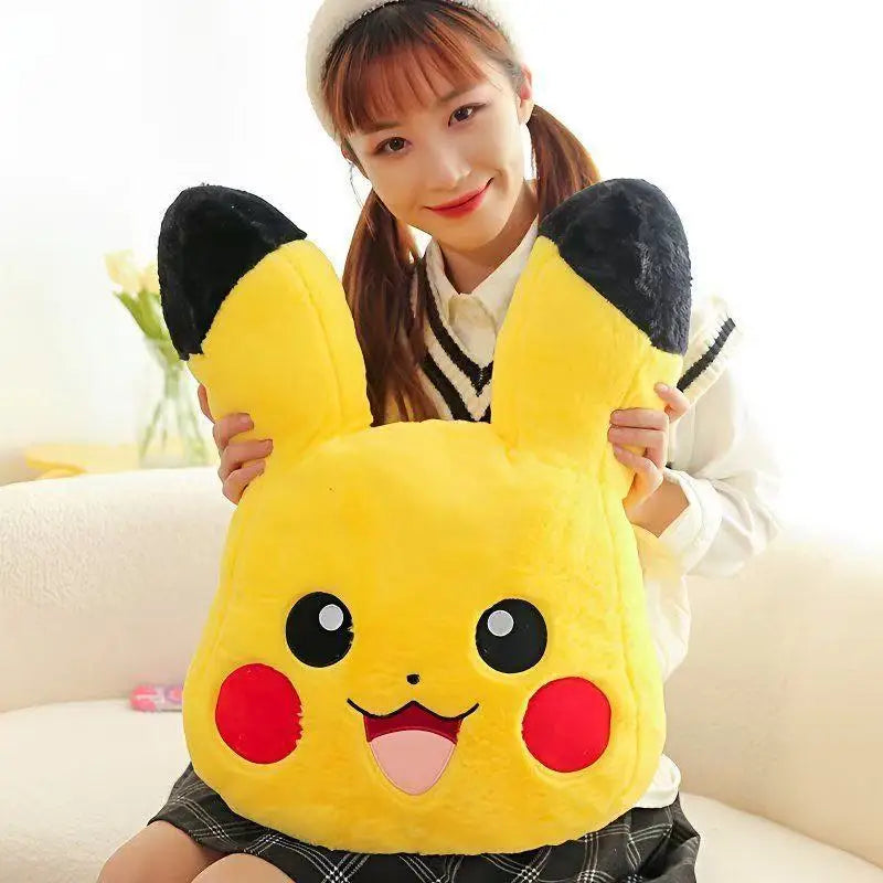 Coussin Peluche Pikachu Double Face – Oreiller Pokémon Extra-Large Décoratif (40cm,50  & 60cm)