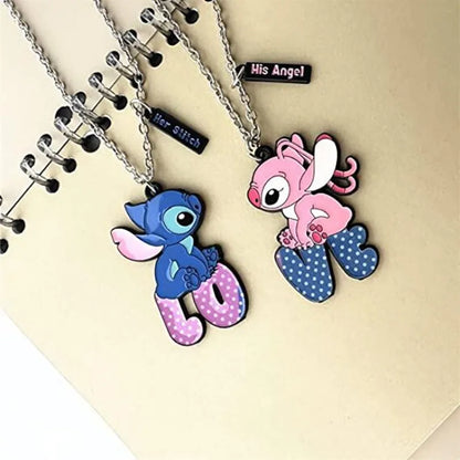 Duo de collier Love Stitch et Angel