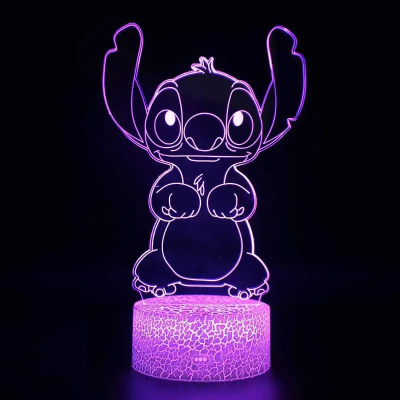 Veilleuse LED 3D Stitch – 16 couleurs avec télécommande