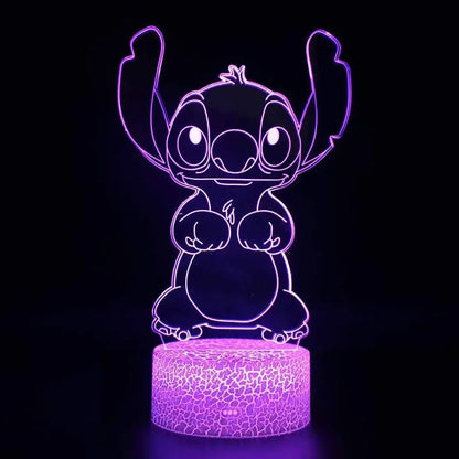 Veilleuse LED 3D Stitch – 16 couleurs avec télécommande