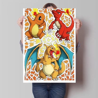 Pokémon Canvas Poster - Charizard, Charmander.