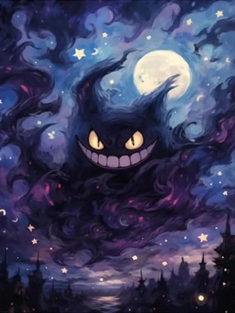 Diamond Painting Pokémon Ectoplasma – Diamants Ronds à Réaliser Soi-Même