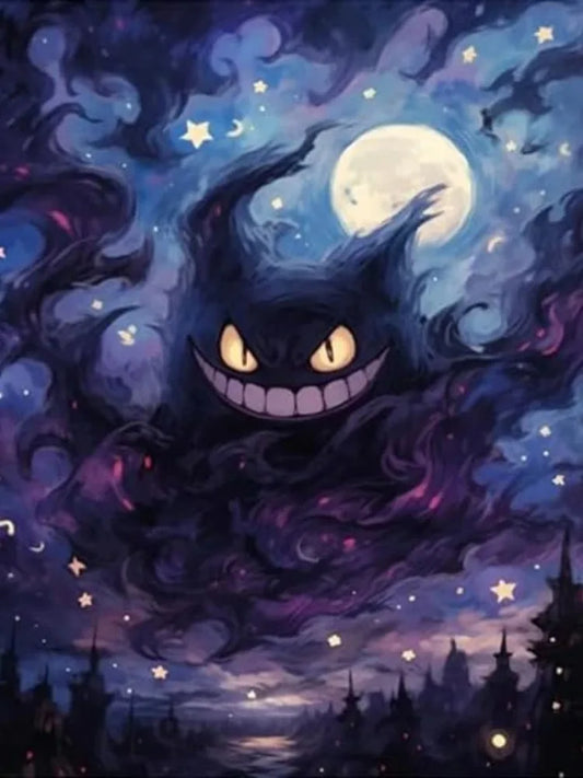 Diamond Painting Pokémon Ectoplasma – Diamants Ronds à Réaliser Soi-Même
