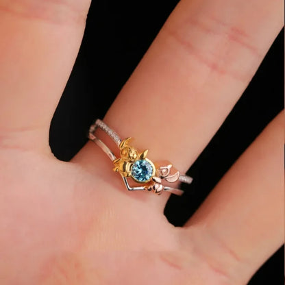 Bague Stitch & Angel – Anneau Couple Ajustable