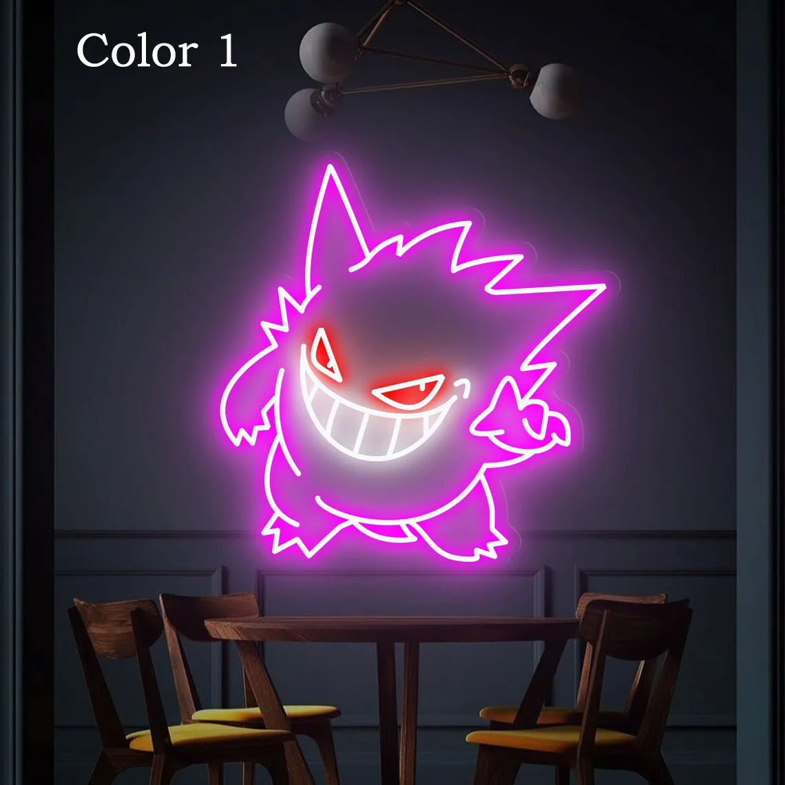 Lampe Néon LED Ectoplasma – Décoration Murale Pokémon