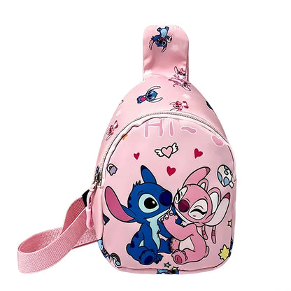 Sac de Poitrine Stitch & Angel – Sac Bandoulière Décontracté pour Enfant & Adulte