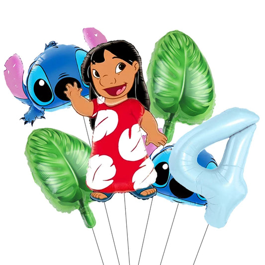 Pack Déco Anniversaire Lilo & Stitch – Chiffre au Choix & Ballons Thématiques
