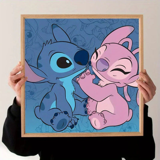 Tableau Diamant Stitch et Angel – Kit Diamond Painting Complet