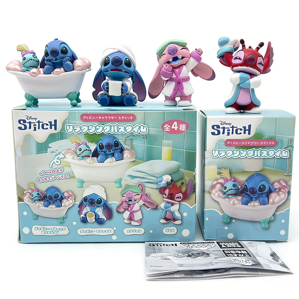 Coffret Collection 4 Figurines Mystères Stitch – Moments de Détente Nocturne