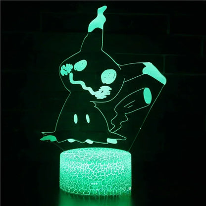 Lampe LED 3D Pokémon – 16 couleurs, télécommande & tactile