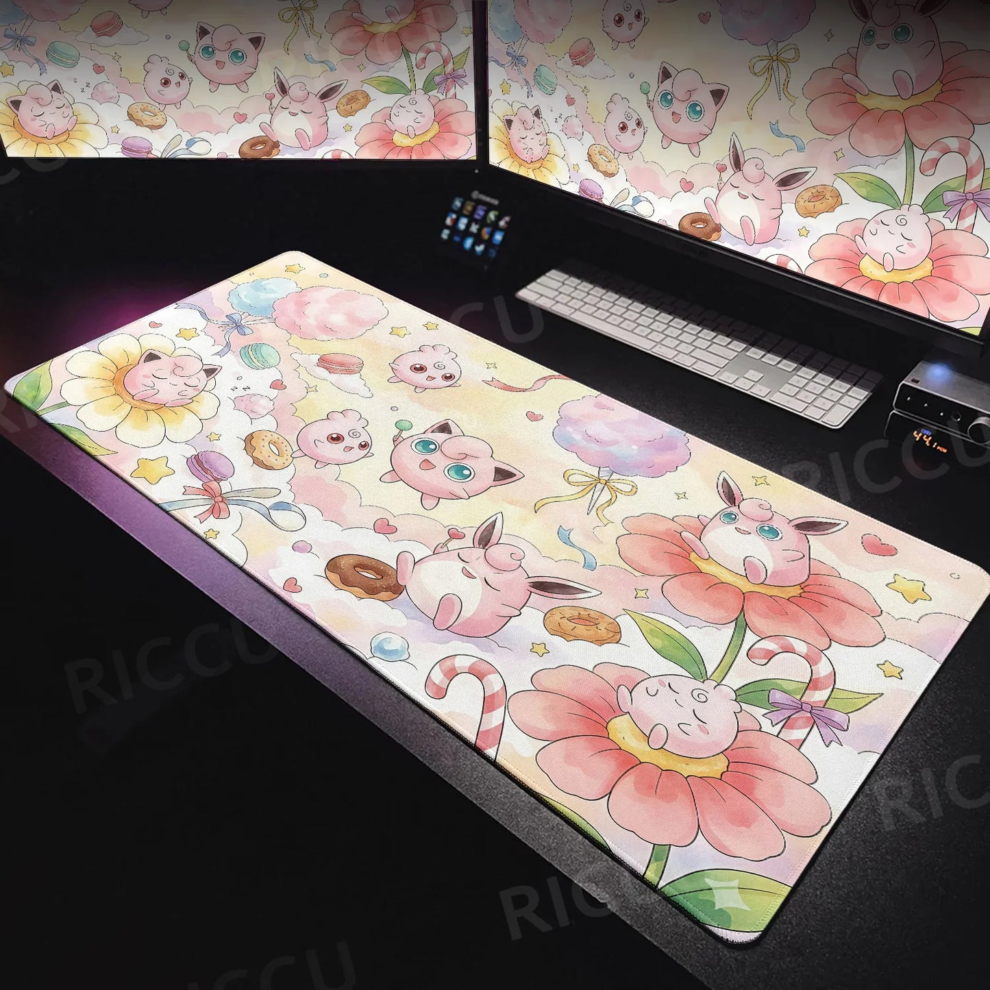 Tapis de souris XXL Pokémon Rondoudou – Douceur et style pour votre setup ! 🎤💖