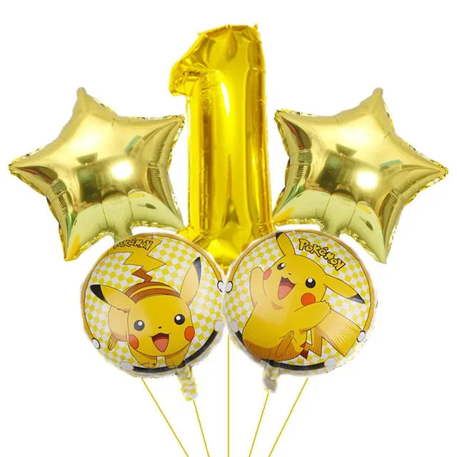 Ballons Hélium Chiffre OR Pokémon (0-9)