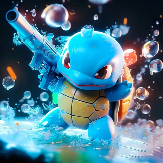 Tableau Diamant Pokémon Carapuce – Kit Diamond Painting Complet