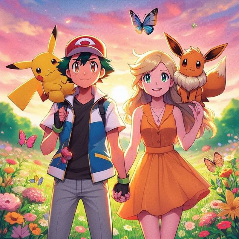 Tableau Diamant Pokémon – Kit Diamond Painting Complet