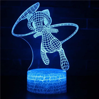 Lampe LED 3D Pokémon – 16 couleurs, télécommande & tactile