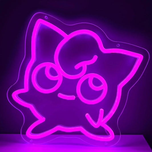 Enseigne Néon Pokémon Rondoudou – Décoration Murale LED Rose