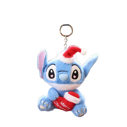 Porte-clés / Poupée en Peluche Stitch de Noël
