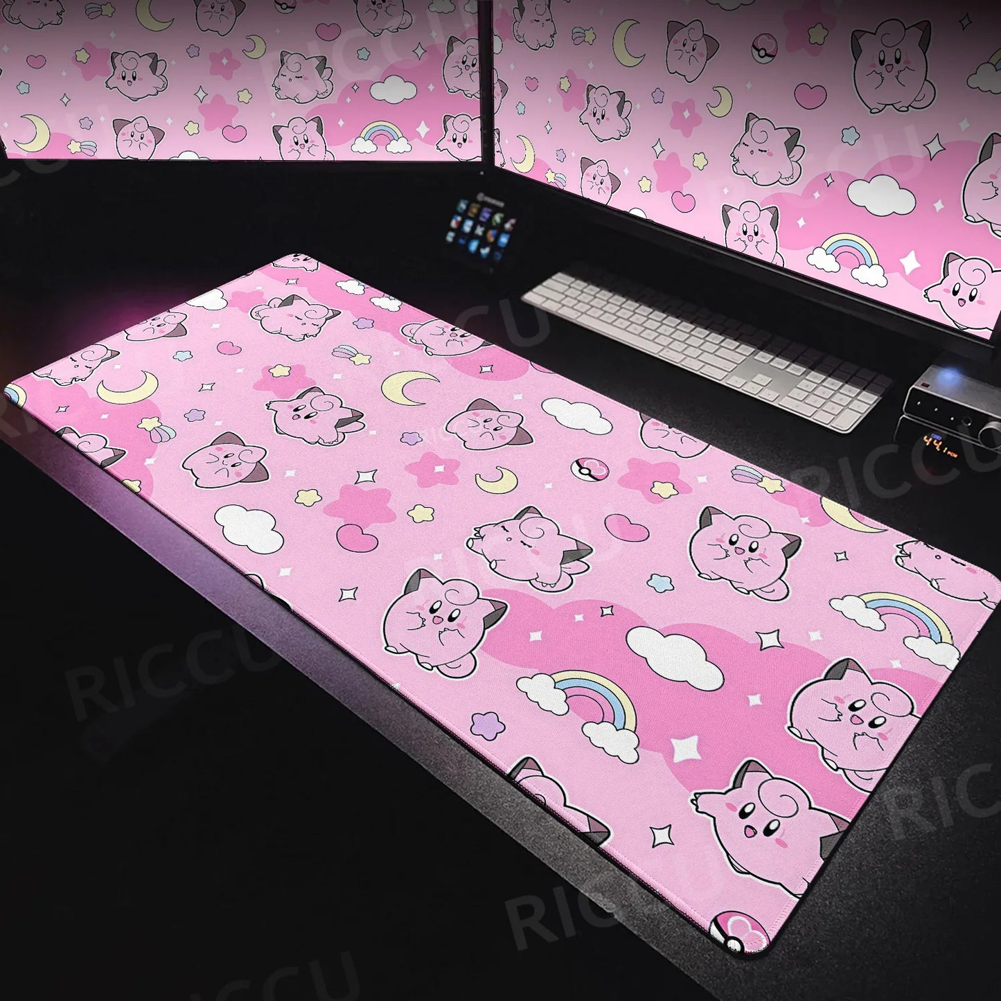 Tapis de souris XXL Pokémon Rondoudou – Douceur et style pour votre setup ! 🎤💖