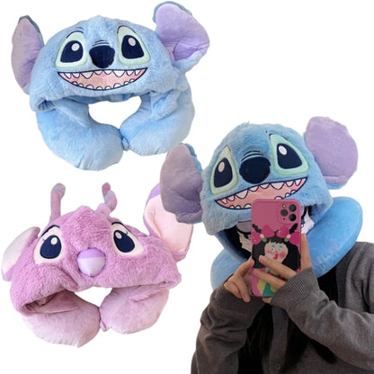 Stitch Travel Pillow - Plush Neck Pillow with Hood