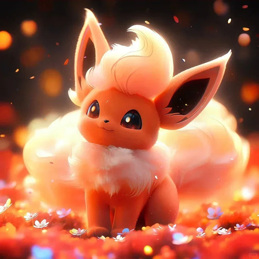 Tableau Diamant Pokémon Pyroli – Kit Diamond Painting Complet