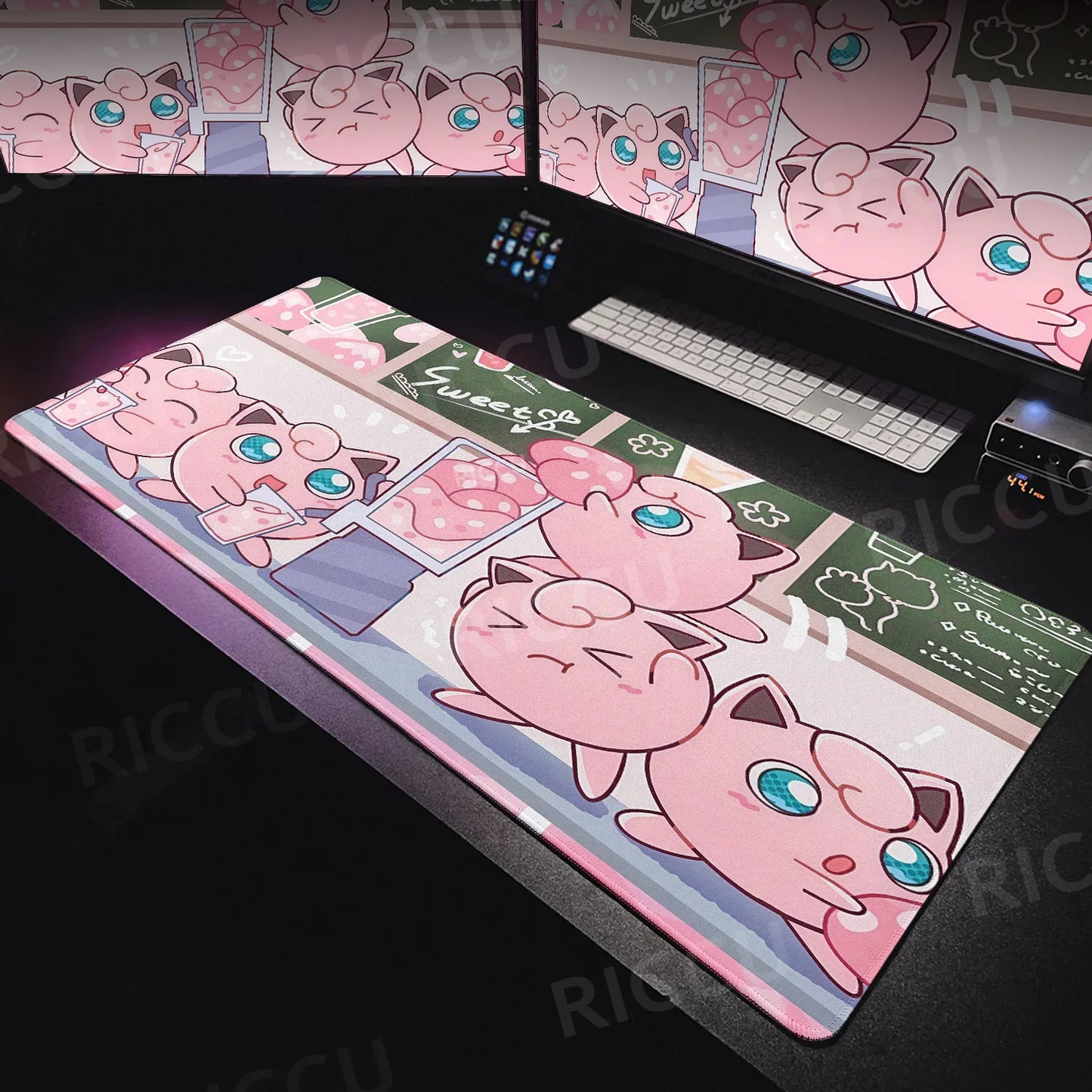 Tapis de souris XXL Pokémon Rondoudou – Douceur et style pour votre setup ! 🎤💖