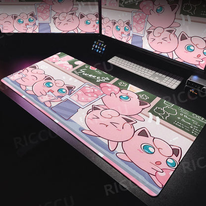 Tapis de souris XXL Pokémon Rondoudou – Douceur et style pour votre setup ! 🎤💖