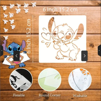 Pochoirs Recyclables Stitch – Set 6 Modèles 15,2 cm(Stock faible !)