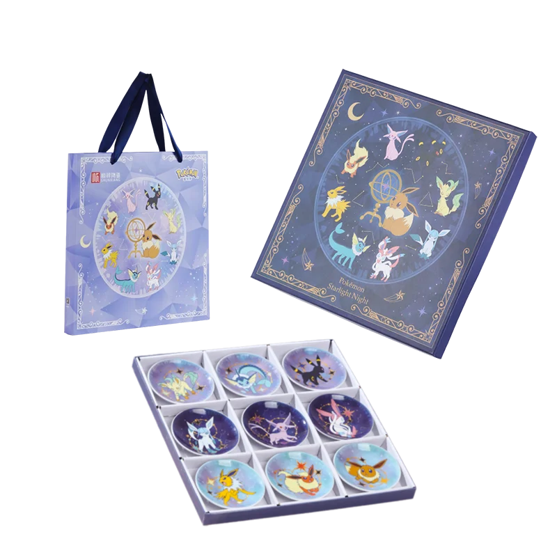 Coffret Assiettes Pokémon Évoli & Évolutions – Céramique Étoilée (9 pièces)