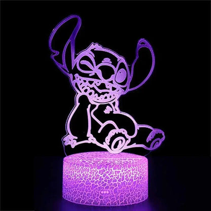 Veilleuse LED 3D Stitch – 16 couleurs avec télécommande