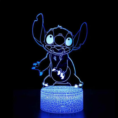 Veilleuse LED 3D Stitch – 16 couleurs avec télécommande