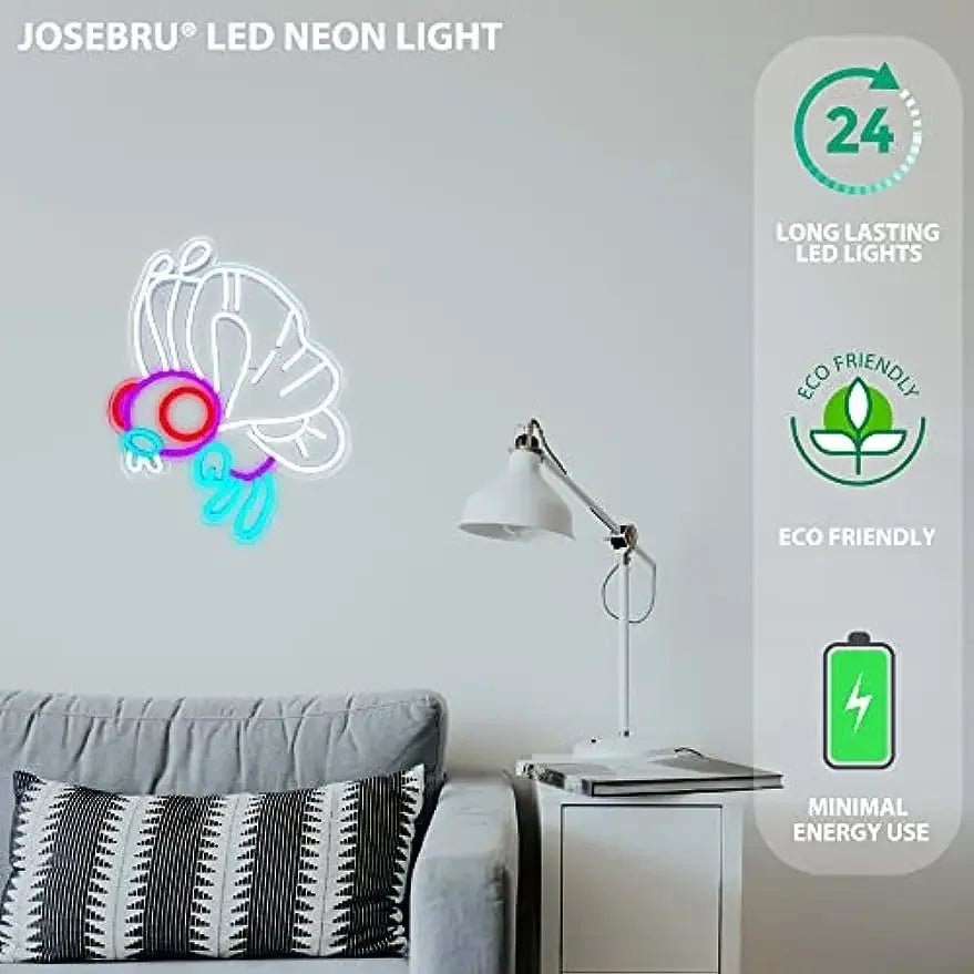 Néon LED Pokémon Papilusion – Décoration Murale Lumineuse (34,5 x 35 cm)