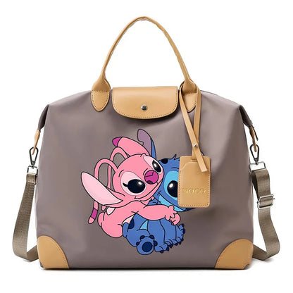 Sac à Bandoulière Stitch & Angel – Style Kawaii, Grande Capacité