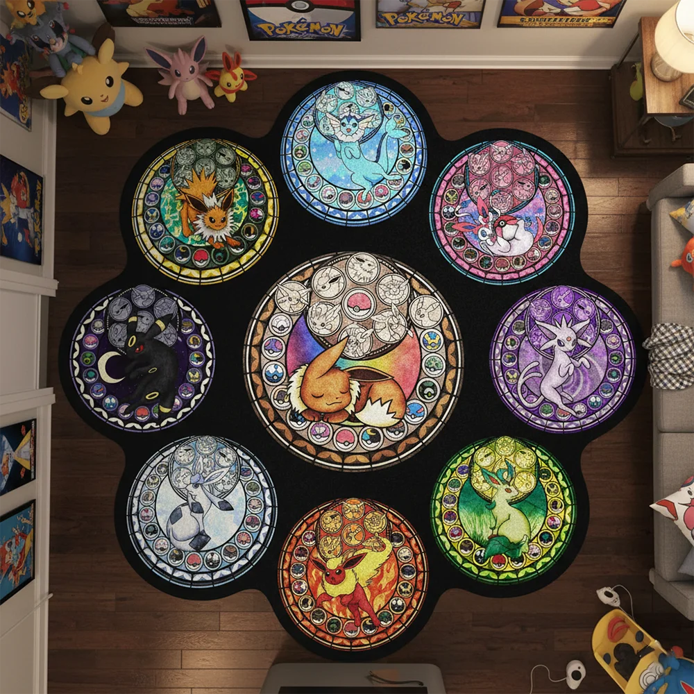 Tapis Pokémon Evolitions – Tapis de sol décoratif pour fans de Pokémon