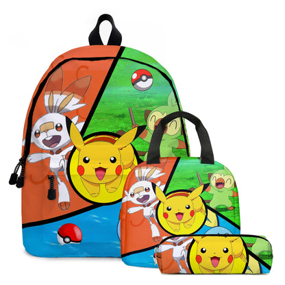Pack École Pokémon 3-en-1 – Sac à dos, Trousse et Lunch Bag (Modèles au choix)