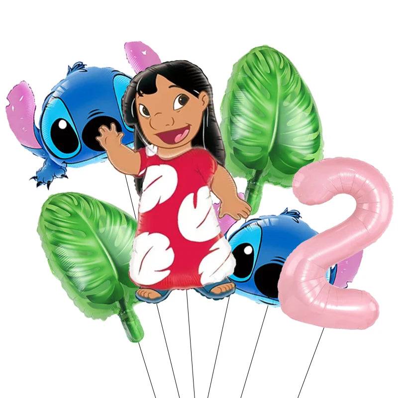 Pack Déco Anniversaire Lilo & Stitch – Chiffre au Choix & Ballons Thématiques