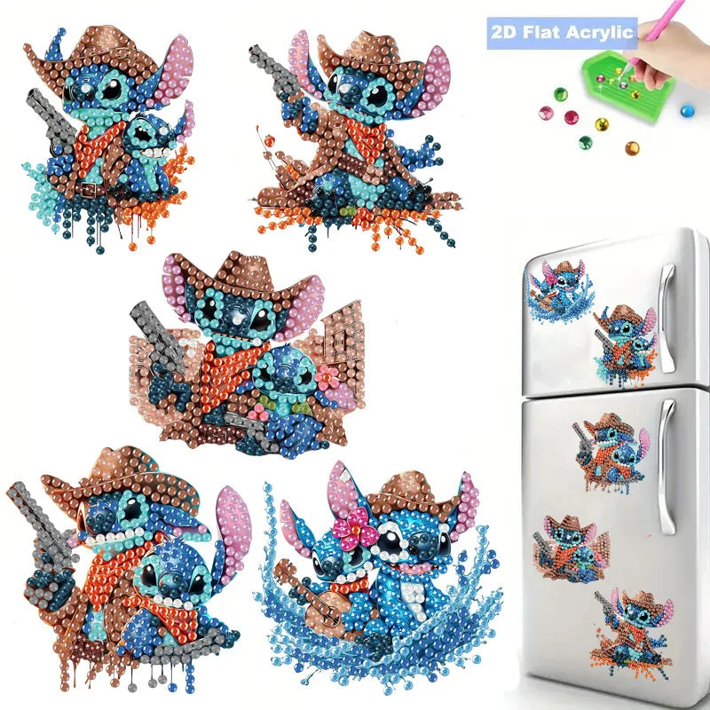 Aimants Réfrigérateur Lilo & Stitch (Peinture Diamant DIY)