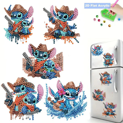 Aimants Réfrigérateur Lilo & Stitch (Peinture Diamant DIY)
