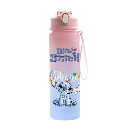 Disney Stitch Water Bottle – 750ml Water Bottle with Built-in Straw